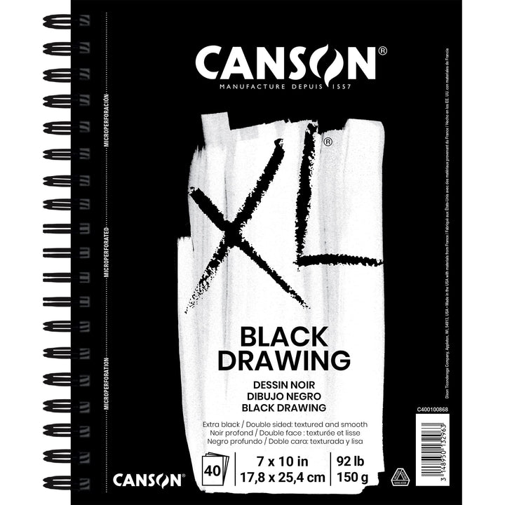 Canson Zeichenpapierblöcke, Papier, Schwarz, 7x10, 7x10