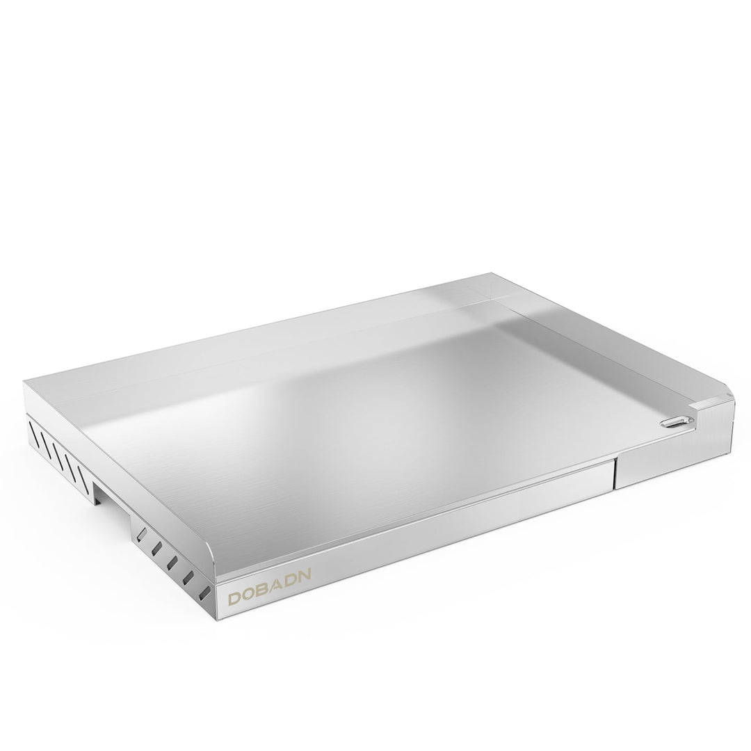 Universal BBQ Edelstahl Plancha Grillplatte Griddle für Gas- und Holzkohlegrill,58.3 * 40.5 * 7 CM,