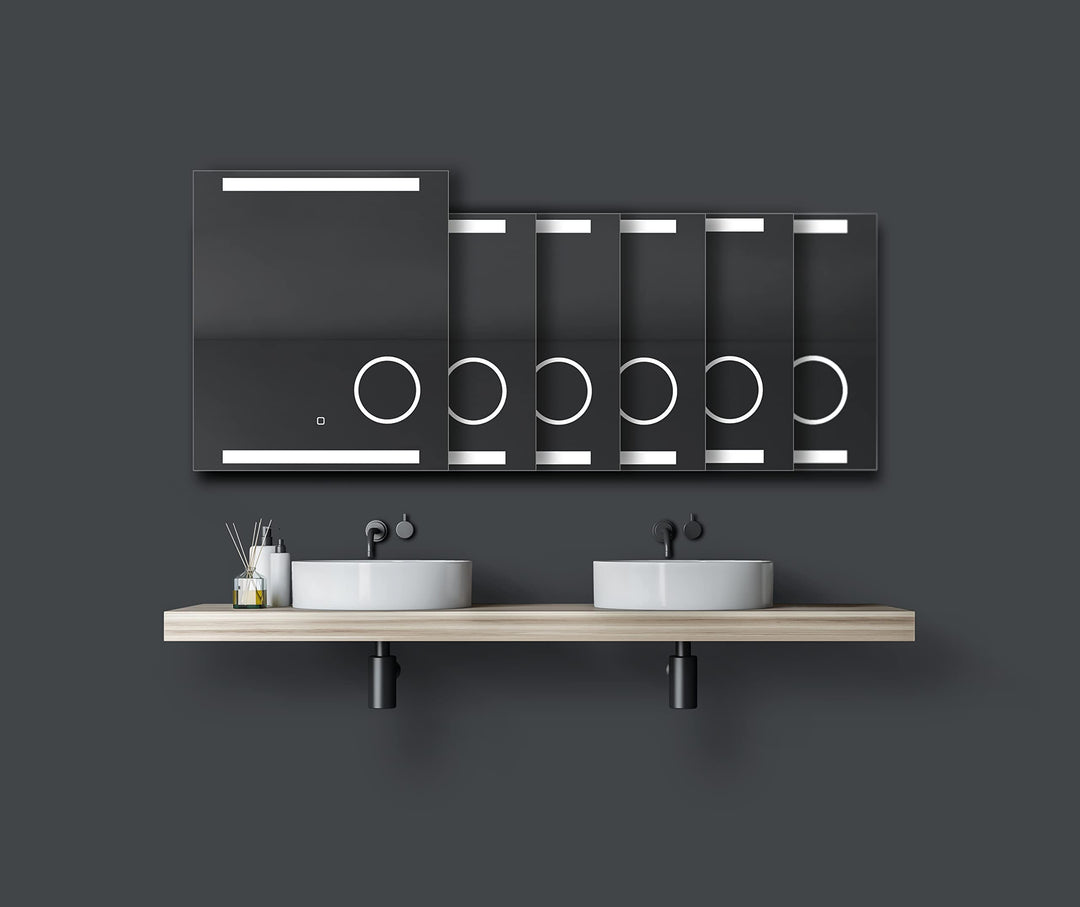Talos King Badspiegel mit Beleuchtung – LED Badezimmerspiegel 60x70 cm – Wandspiegel mit beleuchtete