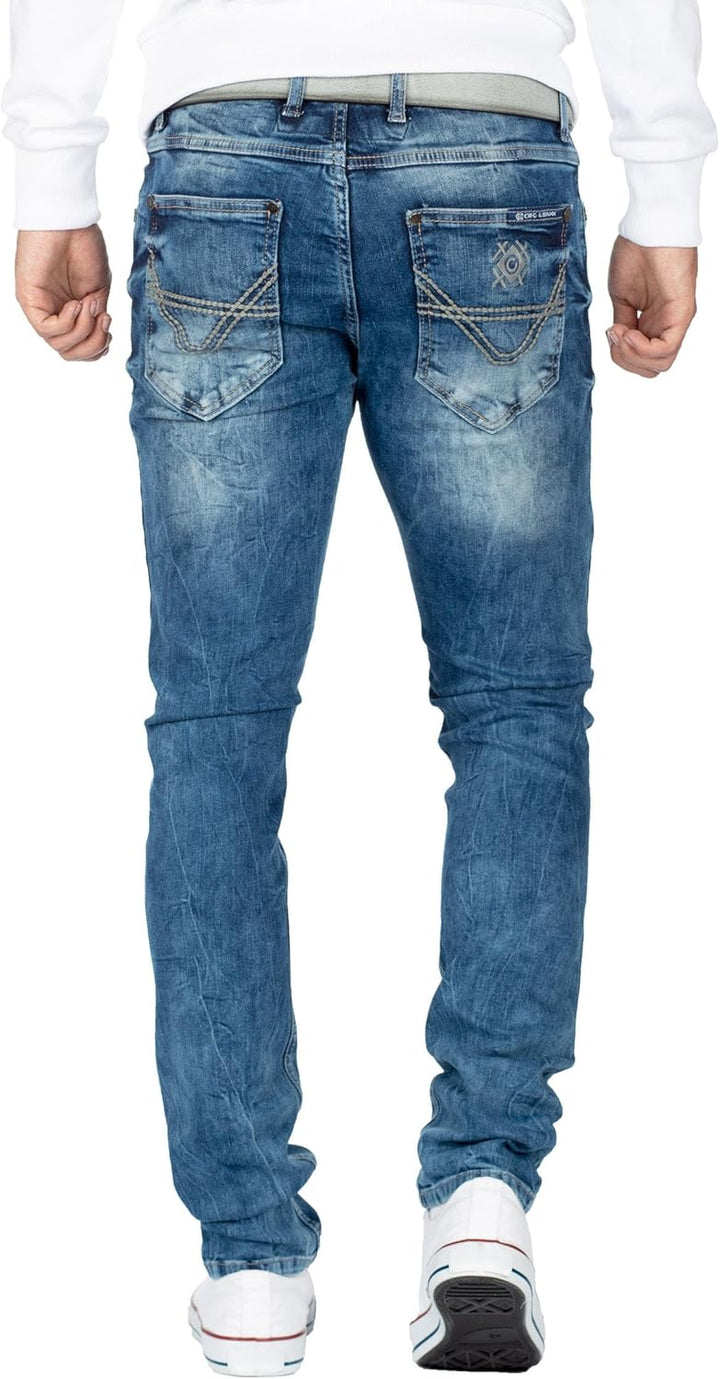 Cipo & Baxx Herren Jeans – Stilvolle Männer Jeans mit 5-Pocket-Design | Kontrastnähten & verzierten