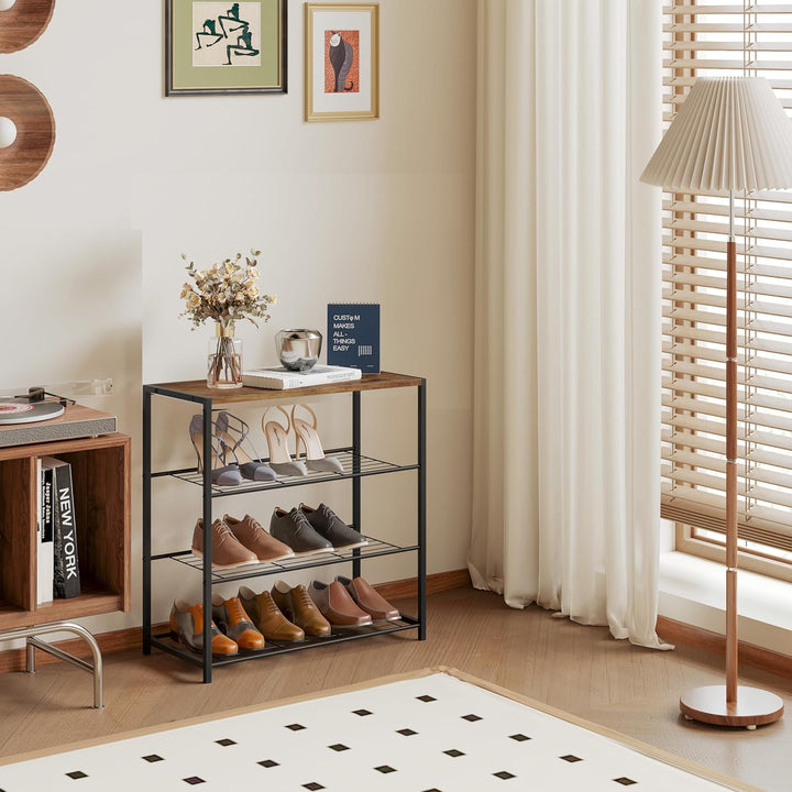 WOLTU Schuhbank Schuhregal mit Sitzfläche Badregal Schuhablage Schuhkommode Schuhständer Organizier