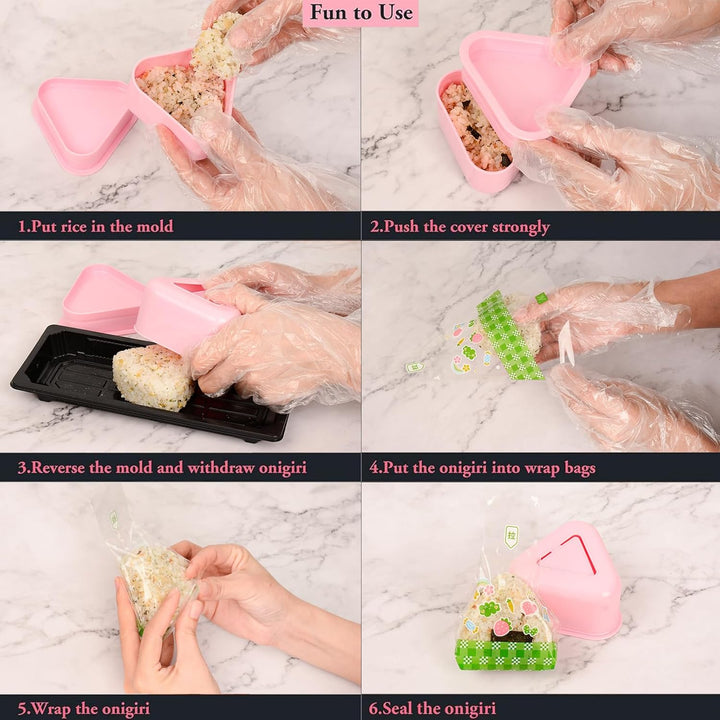 DIY Sushi-Formen für Anfänger, Dreieck-Sushi-Formen Reisbällchen Maker Sushi-Kit, Onigiri-Form 2 Stü