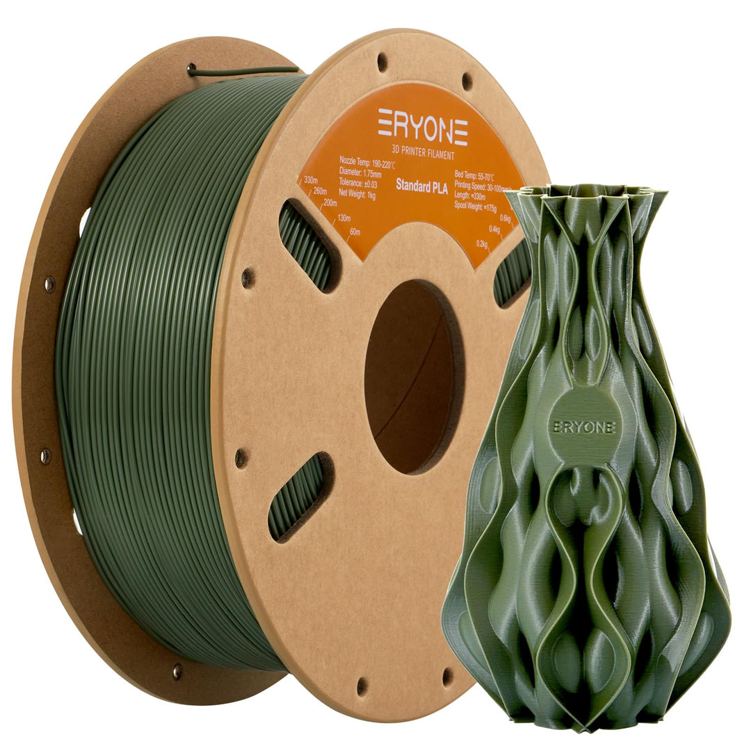 ERYONE PLA Filament 1.75 mm, 3D Drucker Filament PLA, Massgenauigkeit +/- 0,03 mm 1 kg/Spule, Army G