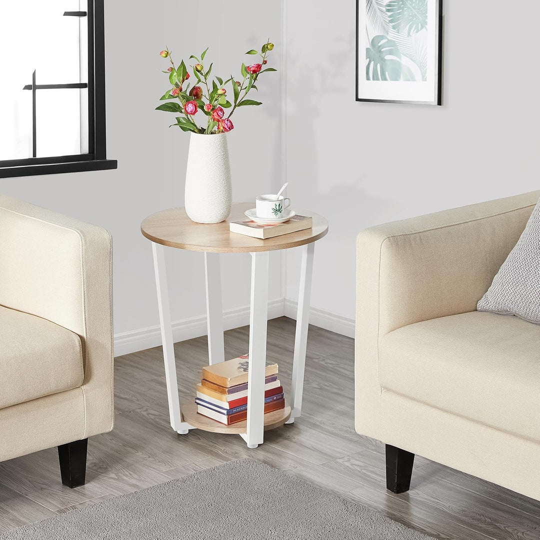 Yaheetech Nachttische 2 Set, Runder Beistelltisch, Ablagetisch für Wohnzimmer Schlafzimmer, Sofatisc