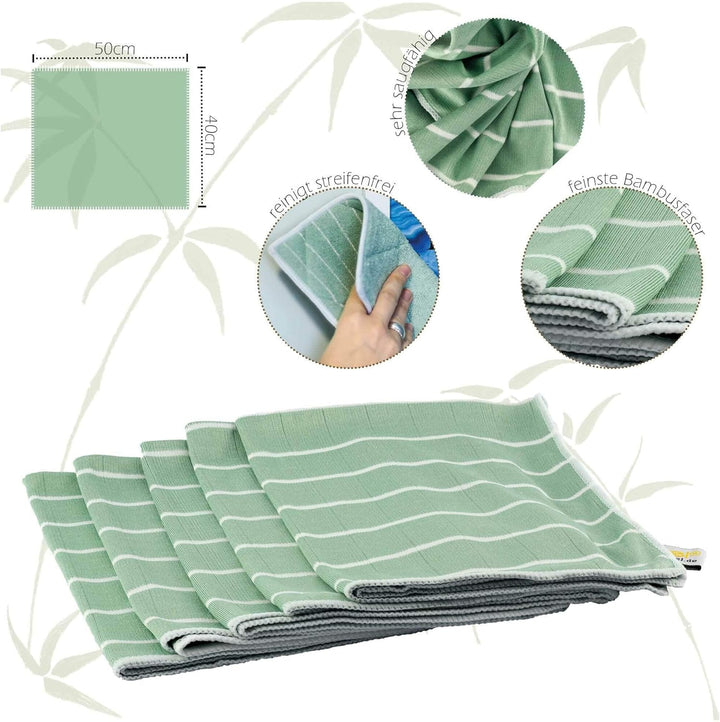 Muxel Bambustücher | antibakterielle Putztücher zum Reinigen + Polieren 7er Set