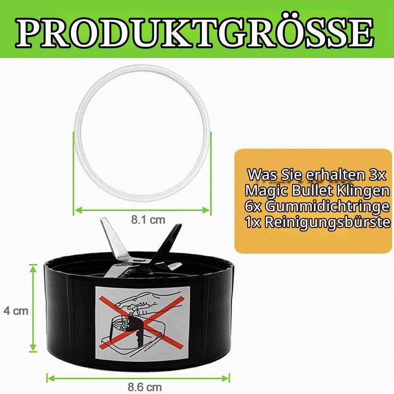 3 Stk Ersatz Entsafter Klingen für Magic Bullet Mixer, Ersatzklinge mit Dichtungen Zubehör für Magic
