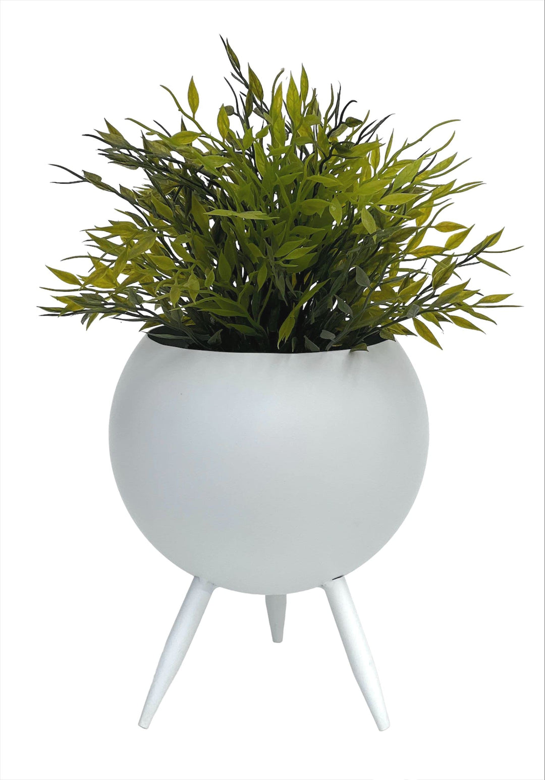 DanDiBo Blumenhocker Metall mit Topf Weiss 23 cm Blumenständer 96259 M Blumensäule Modern Pflanzenst