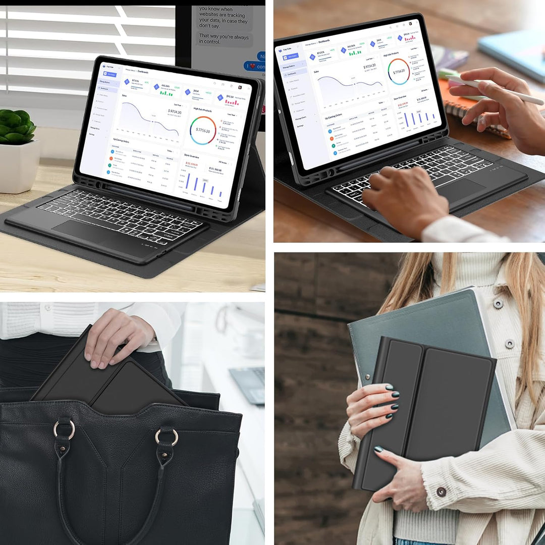 Hülle mit Tastatur für Samsung Galaxy Tab S11 Ultra 14,6 Zoll con Touchpad, Magnetisch Beleuchtung T