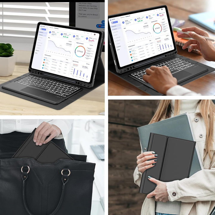 Hülle mit Tastatur für Samsung Galaxy Tab S11 Ultra 14,6 Zoll con Touchpad, Magnetisch Beleuchtung T