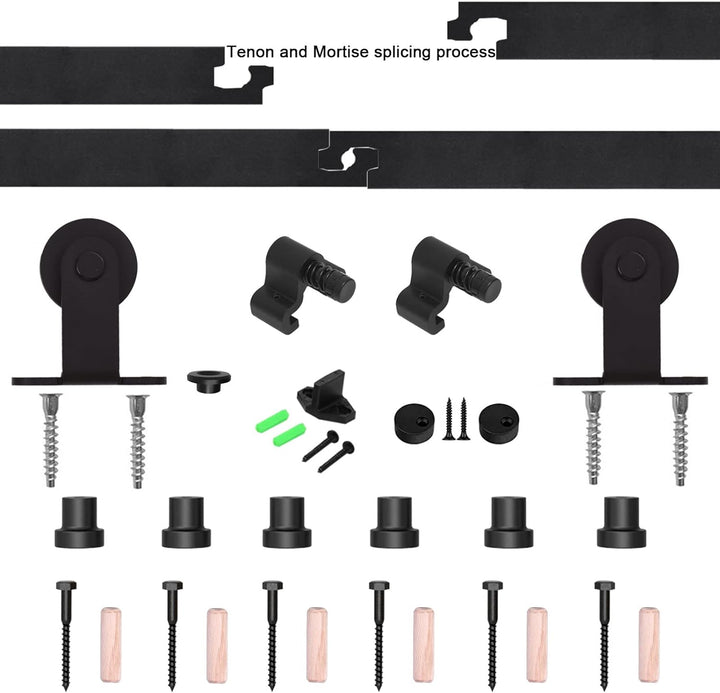 Schiebetürbeschlag 153cm Schiebetüren Schiebetürsystem Komplettset Laufschiene Rollen Set Schwarz fü