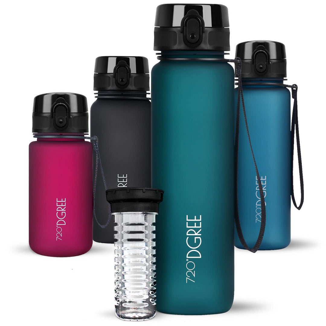 720°DGREE Trinkflasche “uberBottle“ 350ml, 500ml, 650ml, 1l, 1,5 Liter softTouch +Früchtebehälter -