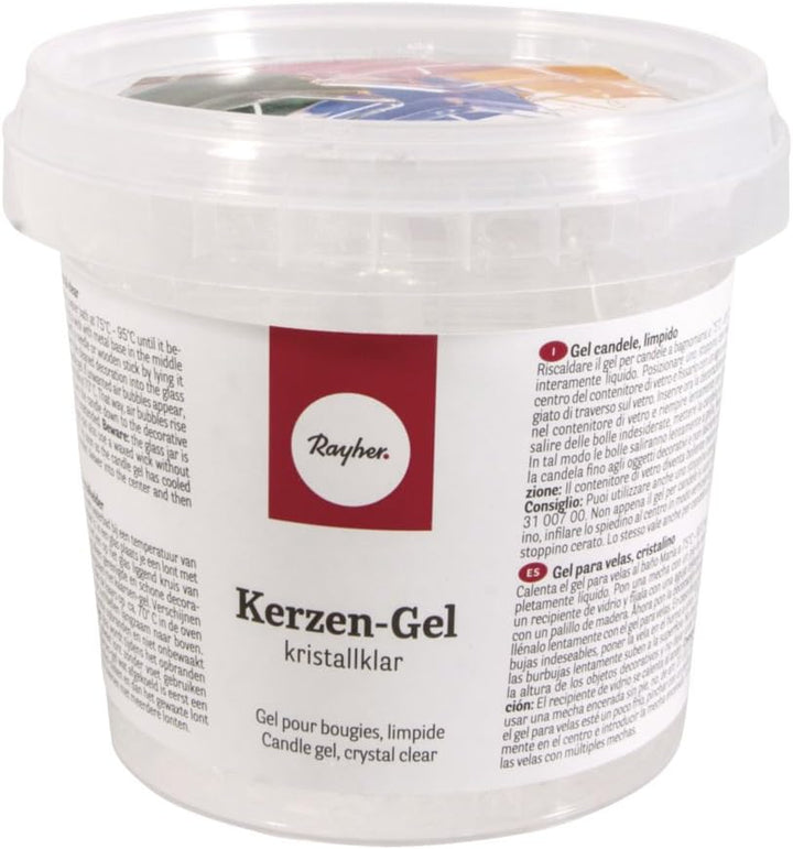 Rayher Hobby 3130200 Kerzen-Gel, Dose 750 g/ ca.850 ml, transparent, kristallklares Kerzenwachs zum