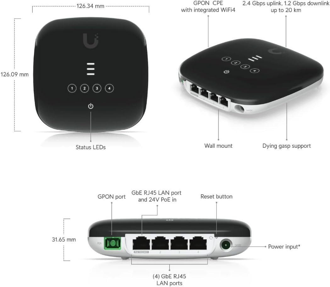 Ubiquiti Networks UF-WiFi Wireless Router Gigabit Ethernet Black