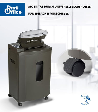 Profi Office Auto Feed Aktenvernichter Partikelschnitt P-5 Alligator - 150 Blatt gleichzeitig, extre