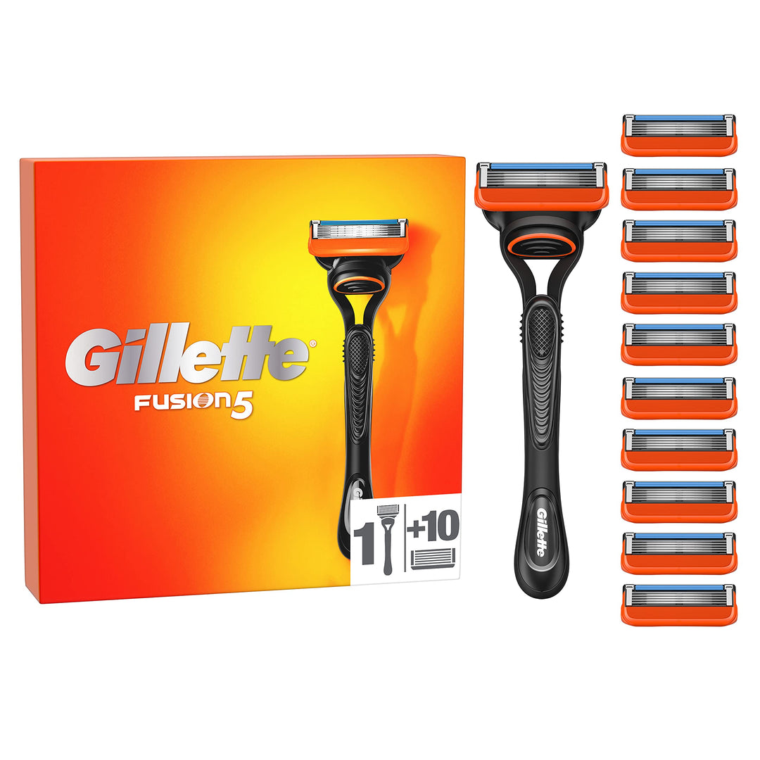 Gillette Fusion 5 Nassrasierer Herren, Rasierer + 11 Rasierklingen mit 5-fach Klinge Alt, Alt