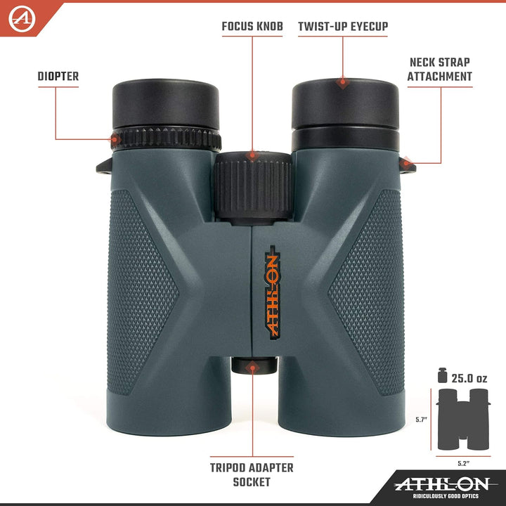 Athlon 113004 Midas 8 x 42 ED Binoculars, Green by 8 x 42 mm, 8 x 42 mm