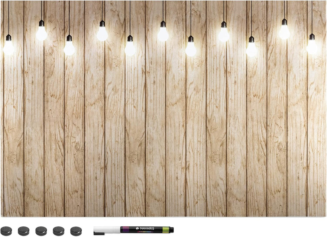 Navaris Magnettafel Magnetpinnwand Memoboard zum Beschriften - 60x40 cm Notiztafel div. Designs - Ta