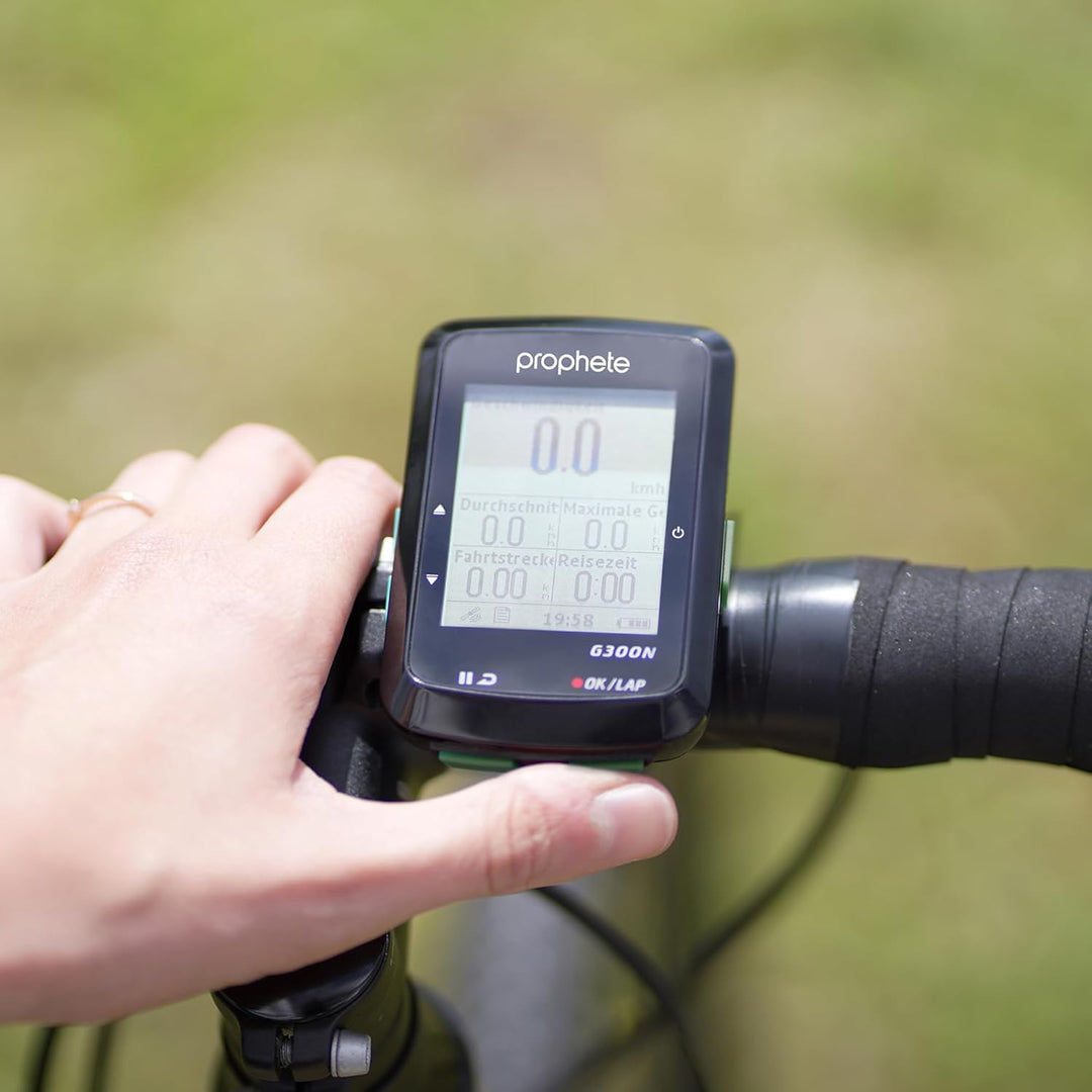 PROPHETE Fahrradcomputer GPS-Navigation, 14 Funktionen, Fahrradnavi, Wasserdicht IPX6, Beleuchtetes