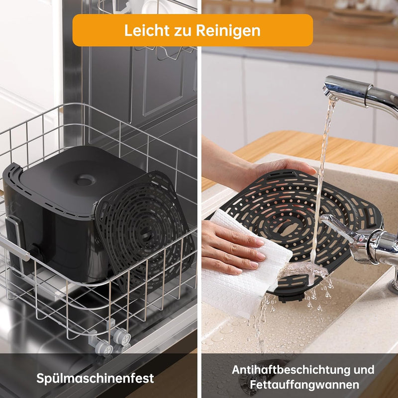 Fabuletta Heissluftfritteuse 5,7L, 11-in-1 Air Fryer, Max230℃ Heissluft Fritteusen, Digitaler Timer