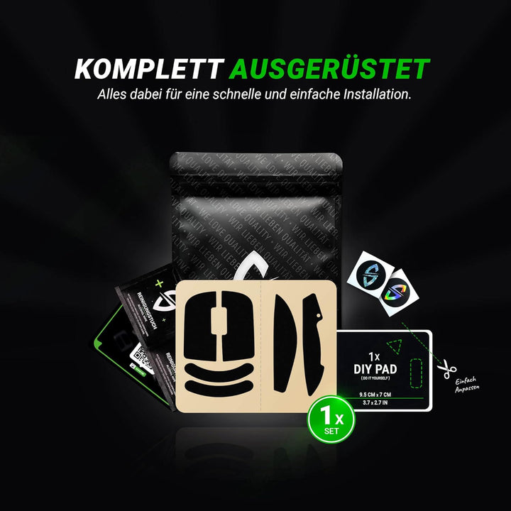 SensoryBoost Maus Grip Tape – kompatibel mit Pulsar X2H Mini (inkl. Zuschnitt-Pad) Schweissabsorbier