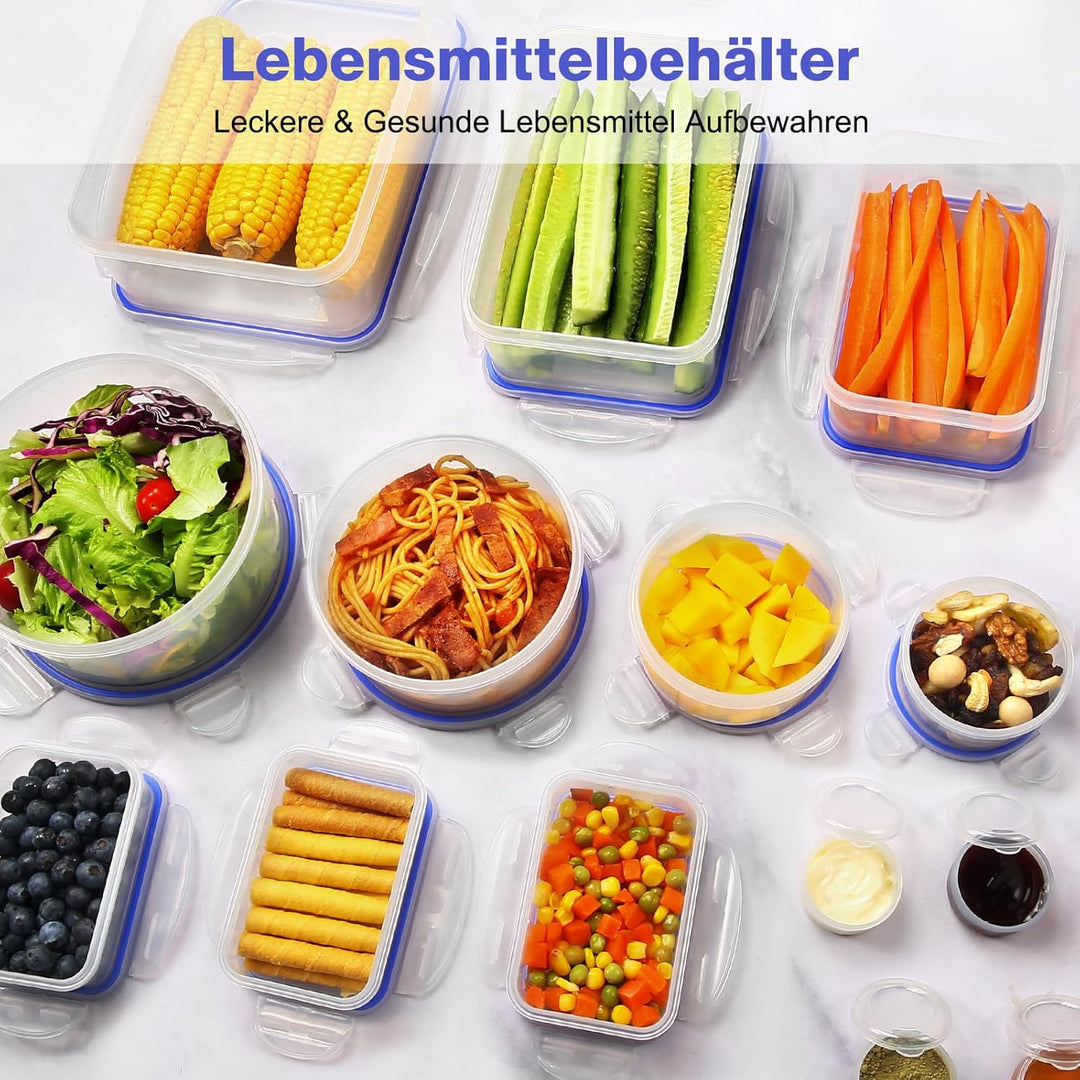 YASHE 32er Frischhaltedosen mit Deckel, Luftdichte Aufbewahrungsbox, BPA-Frei kunststoff Aufbewahrun