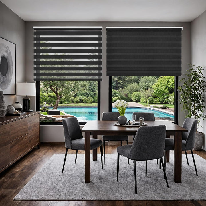 STORESDECO Doppelrollo, Duo Rollo für Fenster und Türen, Zebra Rollo Lichtdurchlässig und verdunkeln