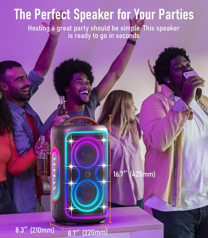Bluetooth Lautsprecher Gross Party 200 watt, Tragbare Musikbox Bluetooth Subwoofer/LED-Lichtshow/IP6