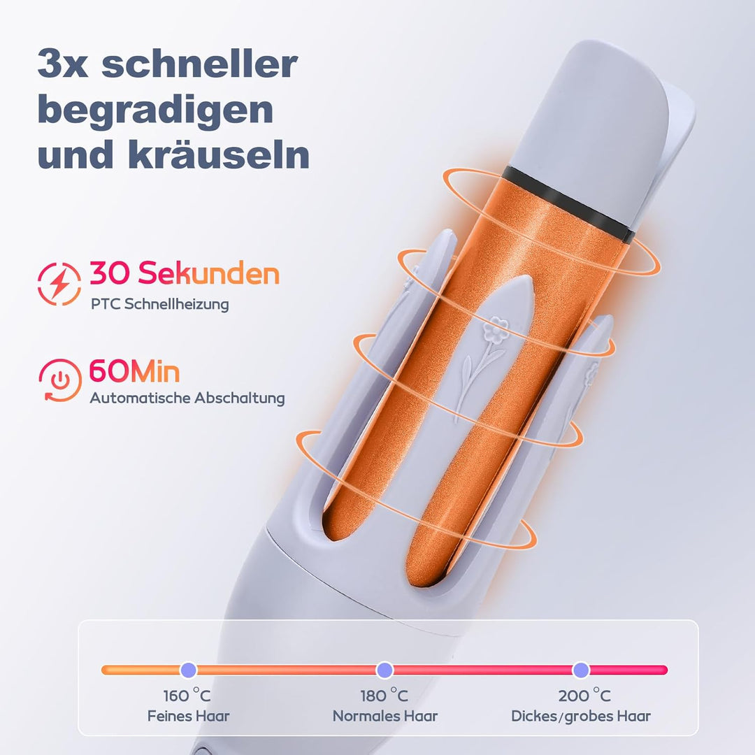 32mm Lockenstab Automatisch, 2 in 1 Lockenstab und Glätteisen mit Keramikbeschichtung, 3 Temp(160℃-2