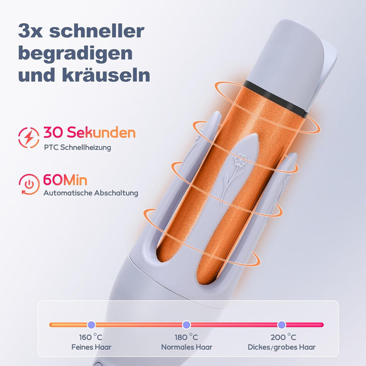32mm Lockenstab Automatisch, 2 in 1 Lockenstab und Glätteisen mit Keramikbeschichtung, 3 Temp(160℃-2