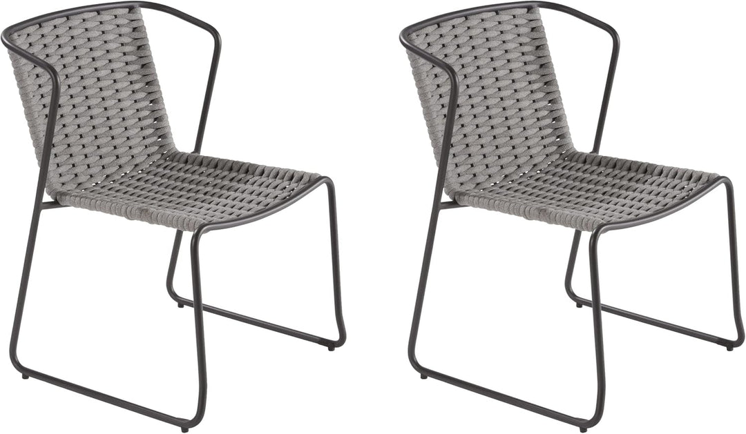 NATERIAL - 2er Set Gartenstühle LIVIA - 2 x Gartensessel - 63,5 x 58 x 80,5 cm - Stapelbar - Terrass