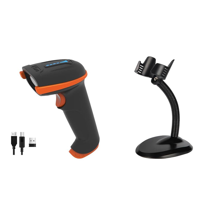 Tera Kabelloser Handheld-Barcode-Scanner 1D Laser Wireless und USB-Wired mit Akkustandsanzeige & Uni