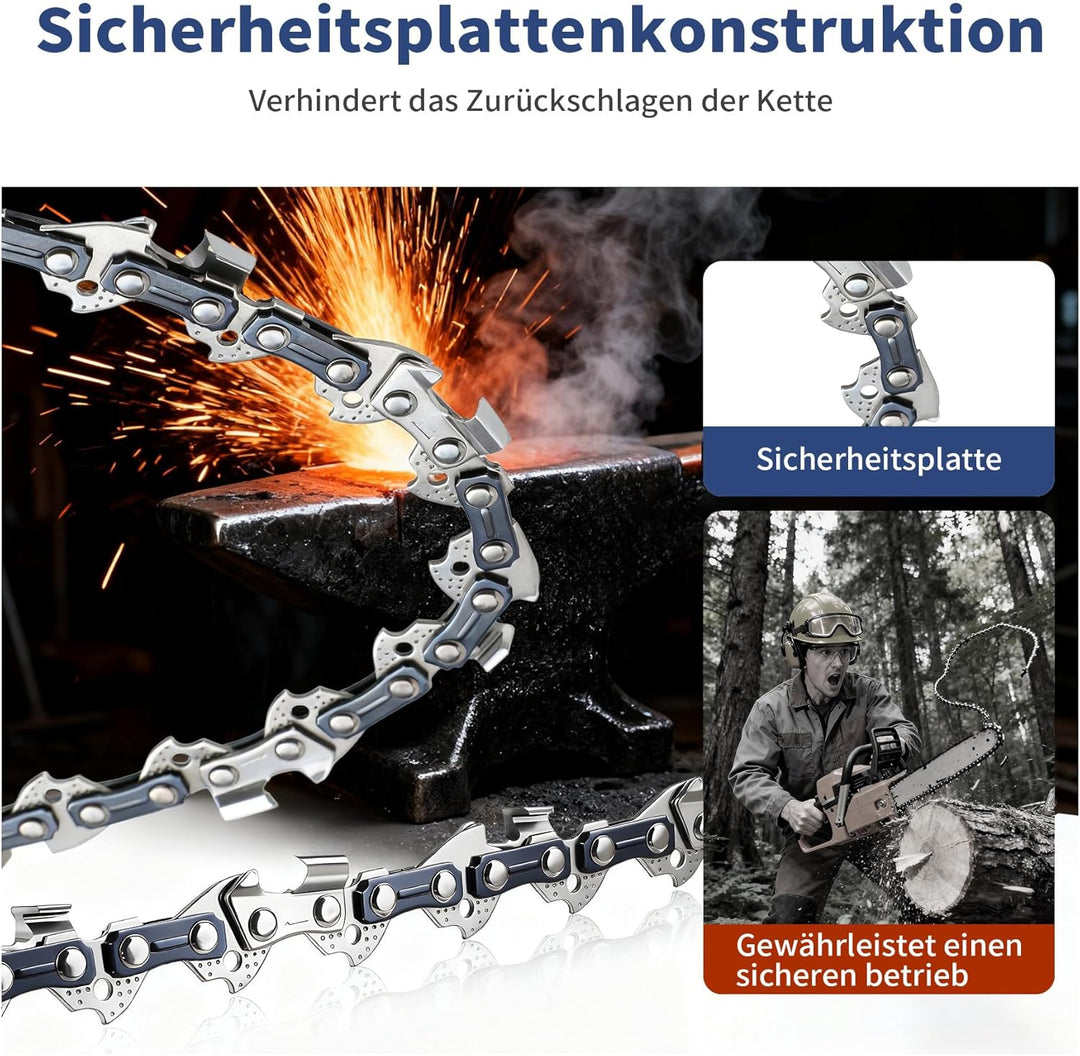 3er-Pack Sägekette 35cm (14 in) 3/8" LP 1.1mm 52 TG Kettensäge Kette für Elektro, Sägekette Kompatib