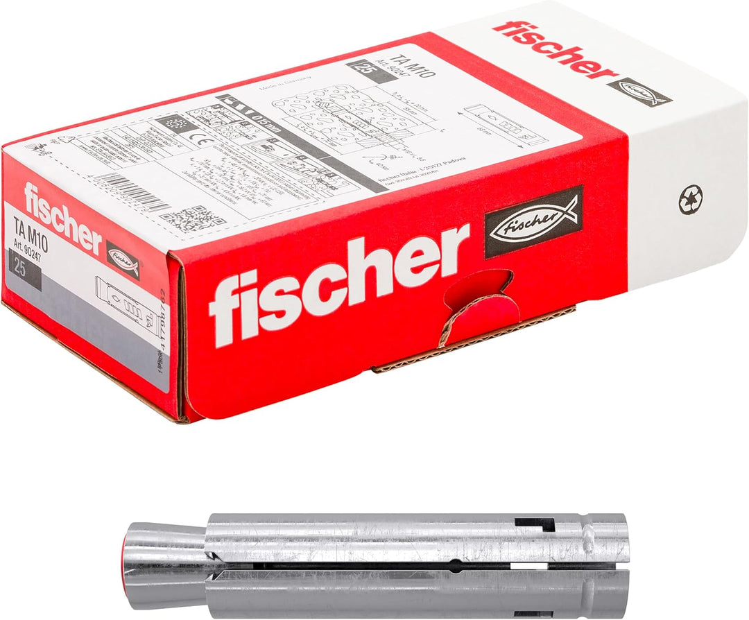 fischer 90247 TA M10 Schwerlastanker verzinkt mit Zulassung 25 Stück, M10