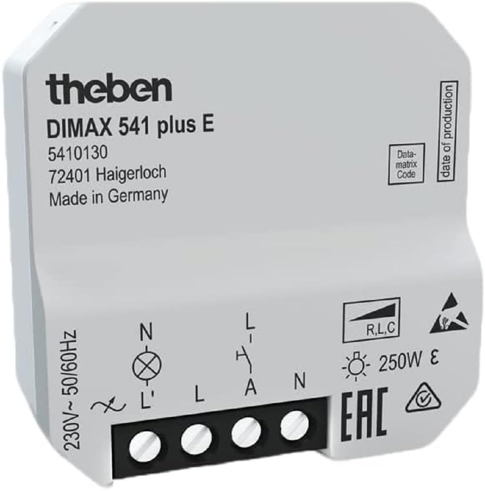 Theben 5410130 DIMAX 541 plus E I Universaldimmer I Unterputz-Dimmer I Universaldimmer mit automatis