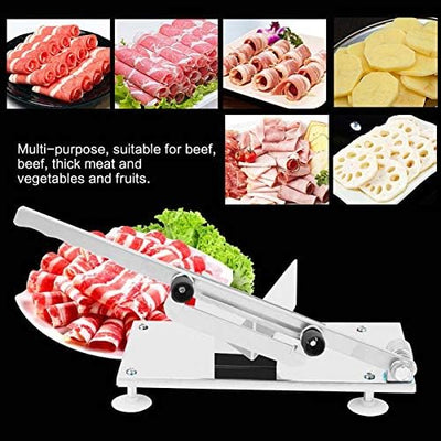 Rostfreie Meat Slicer Einstellbar, Manuelle Rindfleischschneidemaschine Roll Fleisch Gemüseschneider