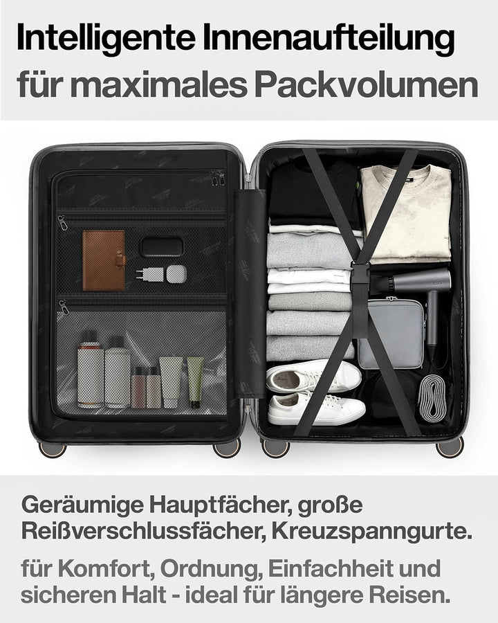 Leichter Premium Hartschalen-Reisekoffer XL - Gross 76 cm (103L) – Grosser Trolley Koffer mit TSA-Sc