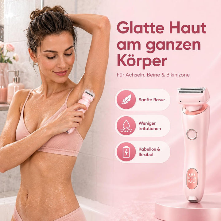 Boulina Rasierer, Aluvea Smooth Trim Rasierer 2.0, Sanfte Haarentfernung für Glatte Haut, Trocken -