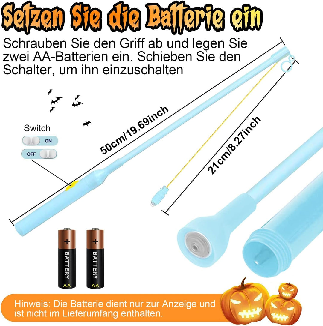 Laternenstab mit LED, LED Laternenstab Elektrisch für St Martin Halloween 4er Kinderlampenstäbe 50CM