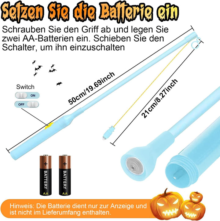 Laternenstab mit LED, LED Laternenstab Elektrisch für St Martin Halloween 4er Kinderlampenstäbe 50CM
