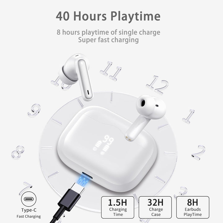 Bluetooth Kopfhörer, 2026 Kopfhörer Kabellos Bluetooth 5.4 mit 4 ENC Noise Cancelling Mics, Tiefer B