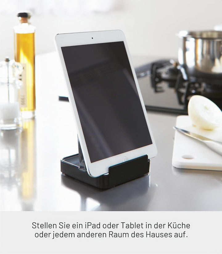 YAMAZAKI Home 2249 Tower Ständer für Schöpflöffel, Topfdeckel, Küchenutensilien, Schwarz 2248-P Schw