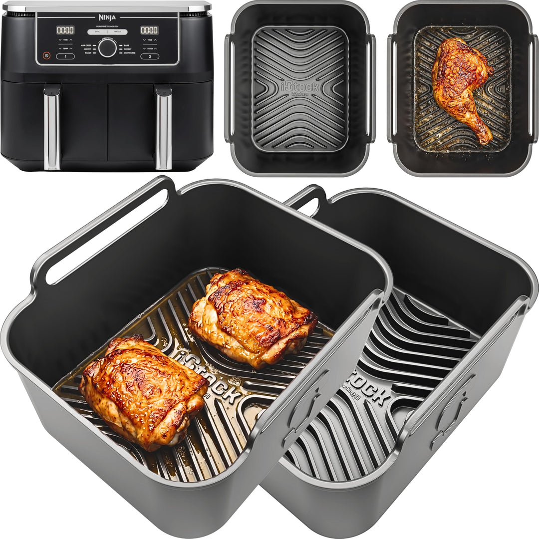 AirFlow Pro™ Ninja Airfryer AF400EU Silikonform 9,5L Zubehör | 2 Stück Silikoneinsatz | 15 mm Rillen