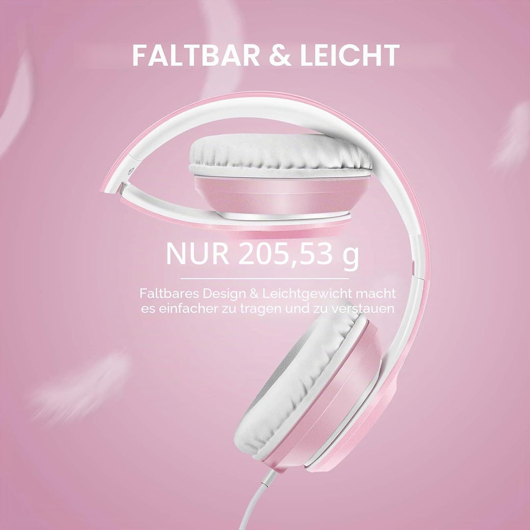 LORELEI X8 Over-Ear-Kopfhörer mit Mikrofon mit 1,45 m verwicklungsfreier Nylonschnur und 3,5-mm-Stec