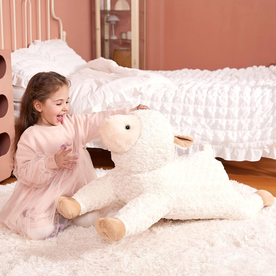 IKASA Gross Schaf Kuscheltier Riesen Stofftier,Gross Plüschtier Riesige Plüsch Spielzeug 78cm Flausc