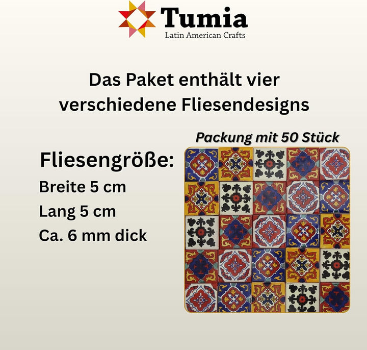 Eine Packung von 50 mexikanischen handgemachten Talavera, 5 cm Fliesen