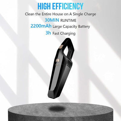 URAQT Handstaubsauger Akku Beutellos, Autostaubsauger 120W/2200 mAh Handsauger Kabellos, Tragba Akku