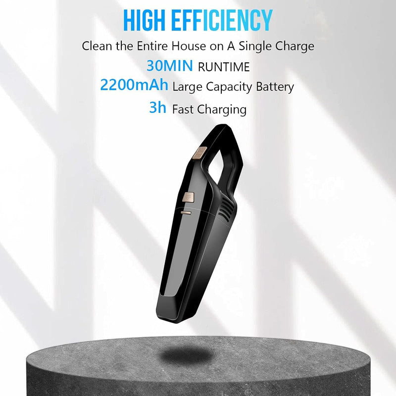 URAQT Handstaubsauger Akku Beutellos, Autostaubsauger 120W/2200 mAh Handsauger Kabellos, Tragba Akku