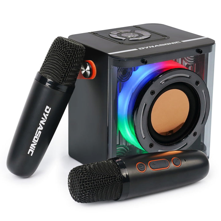 DYNASONIC B52 Karaoke mit Zwei Mikrofonen, Bluetooth-Karaoke-Lautsprecher für Kinder, elektronisches