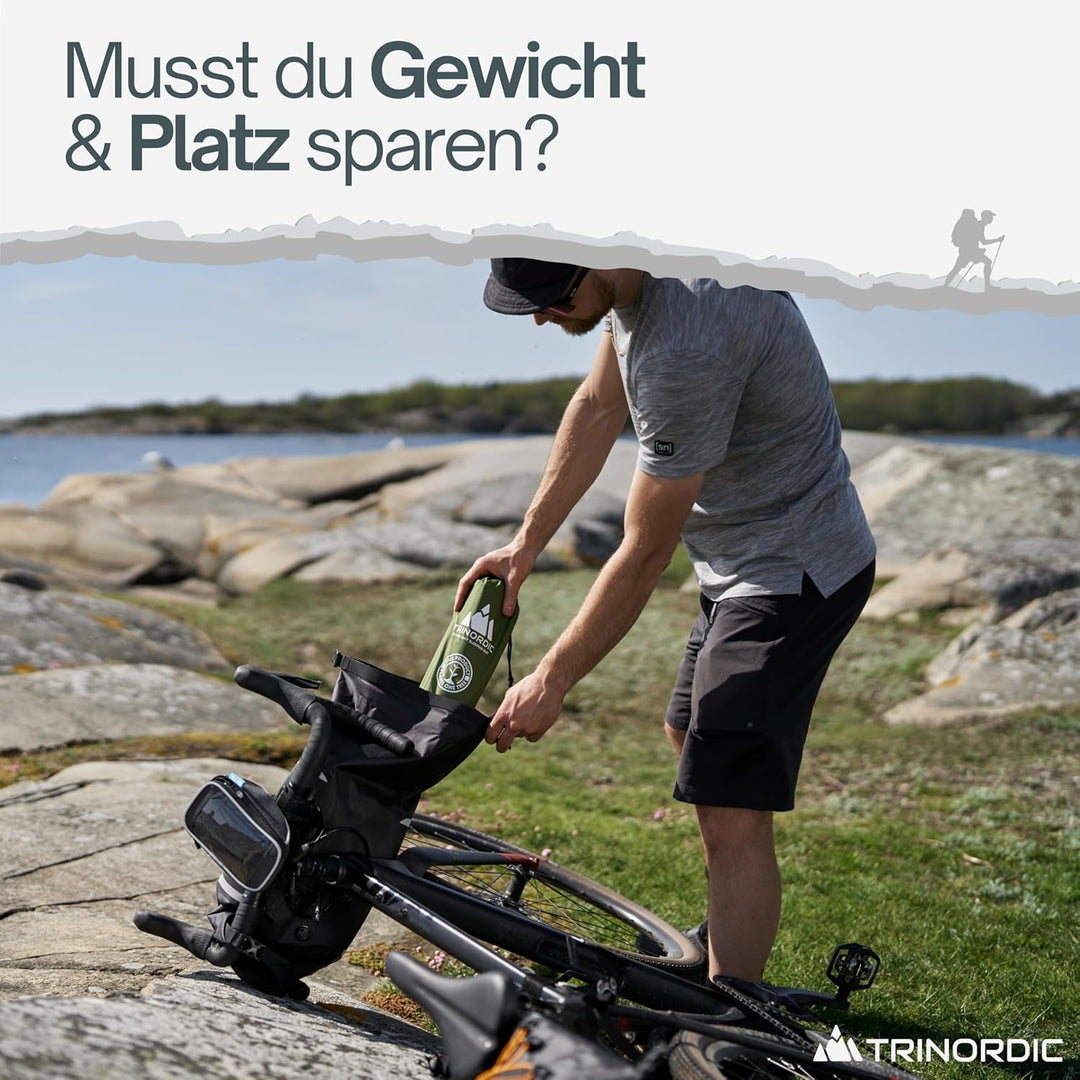 TRINORDIC 550g Ultraleichte Aufblasbare Isomatte – Kleines Packmass, Ideal für Wandern & Bikepacking