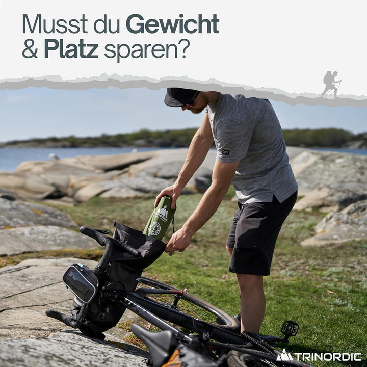 TRINORDIC 550g Ultraleichte Aufblasbare Isomatte – Kleines Packmass, Ideal für Wandern & Bikepacking